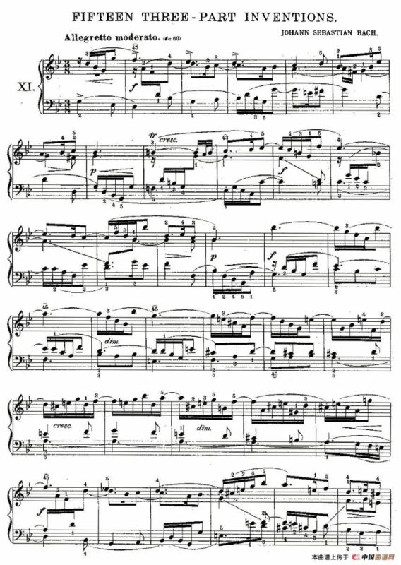 FIFTEEN THREE-PART INVETIONS之十一（15首3部创意曲之十一）