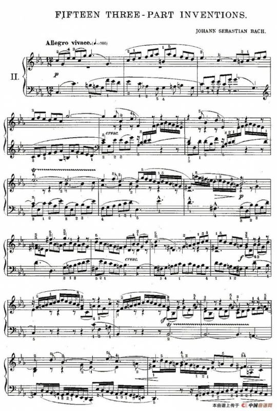 FIFTEEN THREE-PART INVETIONS之二（15首3部创意曲之二）