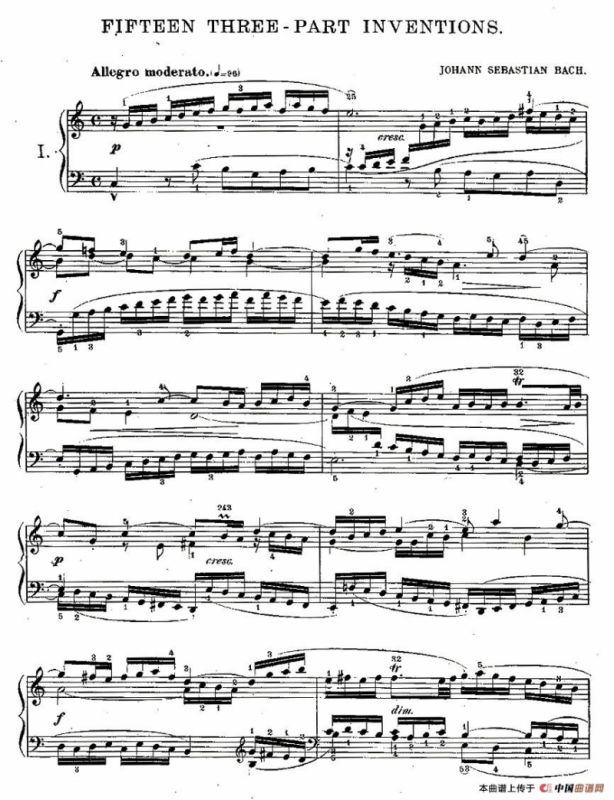 FIFTEEN THREE-PART INVETIONS之一（15首3部创意曲之一）