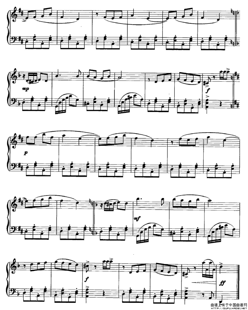 外国民歌钢琴小曲：地克地克达克