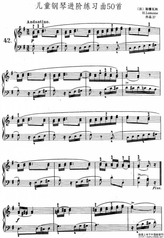 儿童钢琴进阶练习曲50首之42