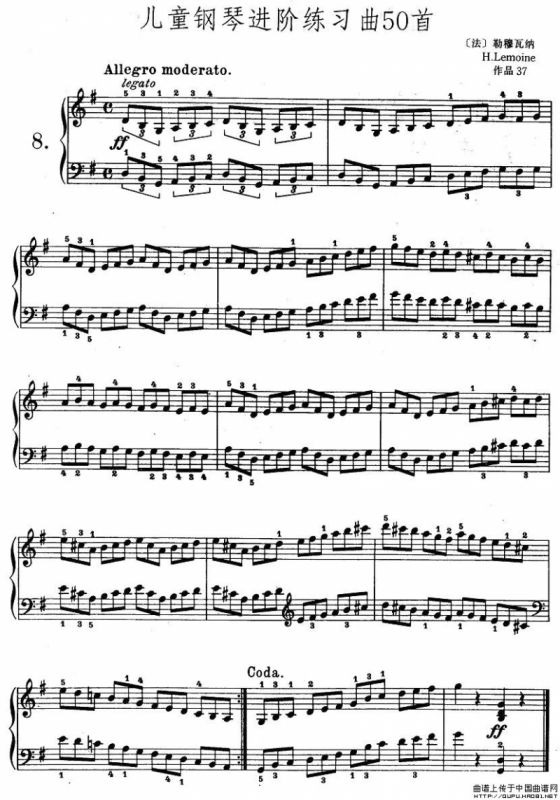 儿童钢琴进阶练习曲50首之8
