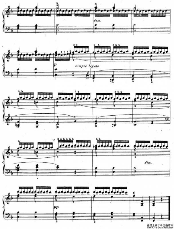 车尔尼《钢琴手指灵巧初步练习曲》之22