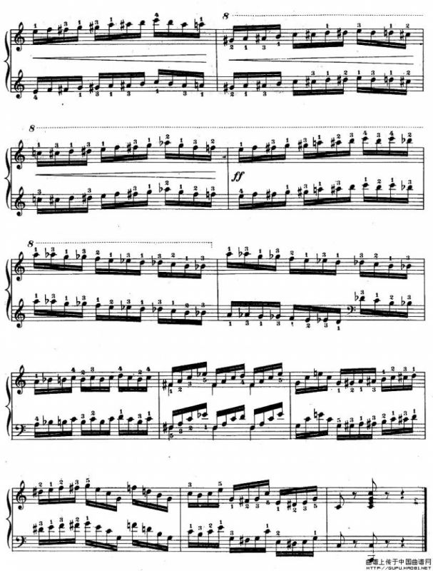 车尔尼《钢琴手指灵巧初步练习曲》之19