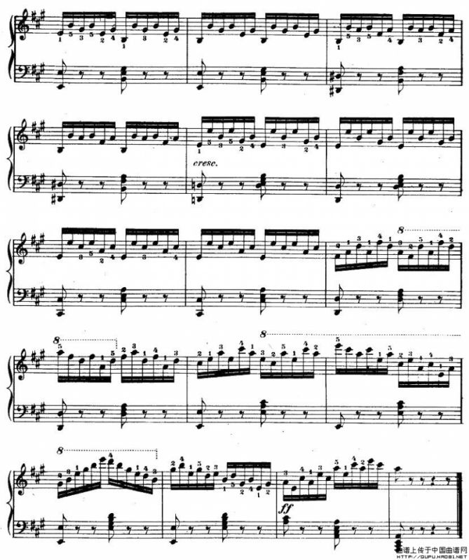 车尔尼《钢琴手指灵巧初步练习曲》之15