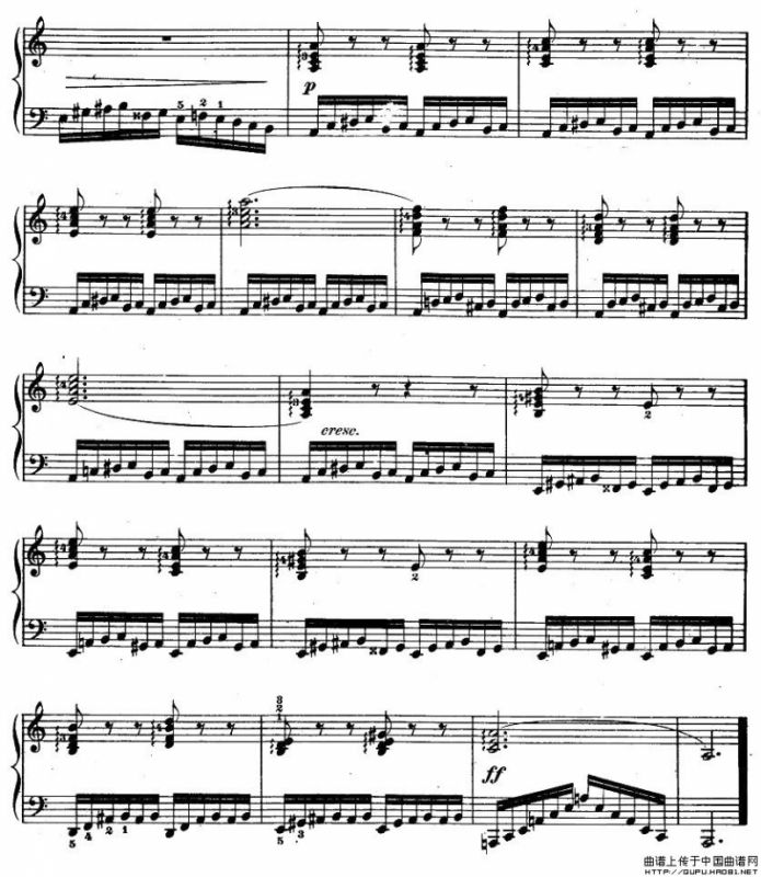 车尔尼《钢琴手指灵巧初步练习曲》之14