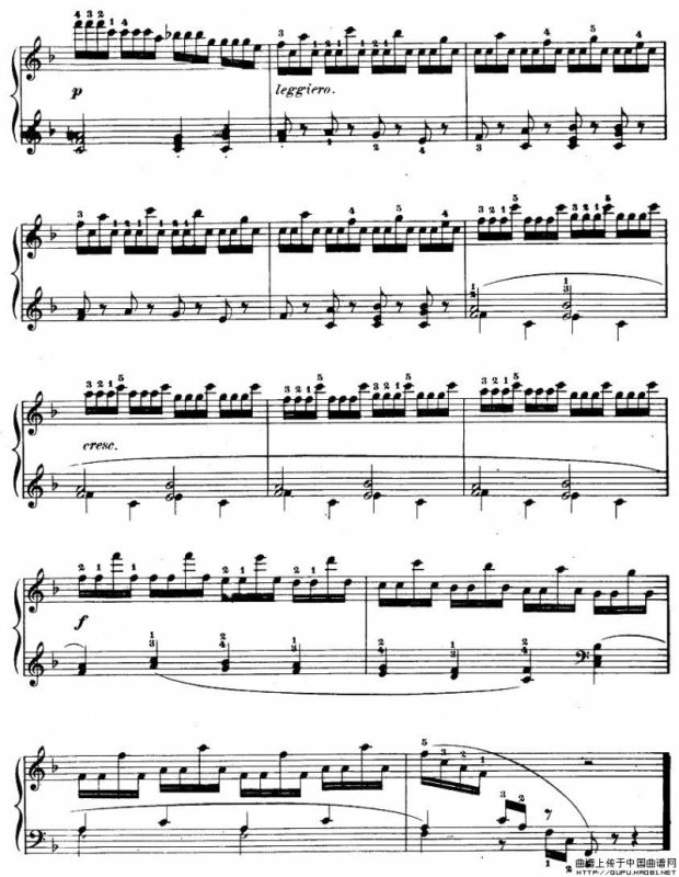 车尔尼《钢琴手指灵巧初步练习曲》之九