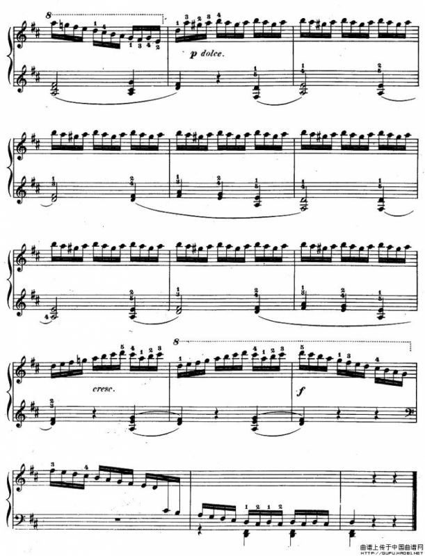 车尔尼《钢琴手指灵巧初步练习曲》之五