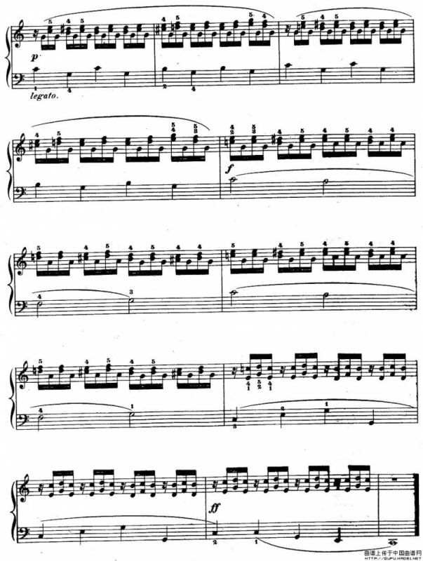车尔尼《钢琴手指灵巧初步练习曲》之三