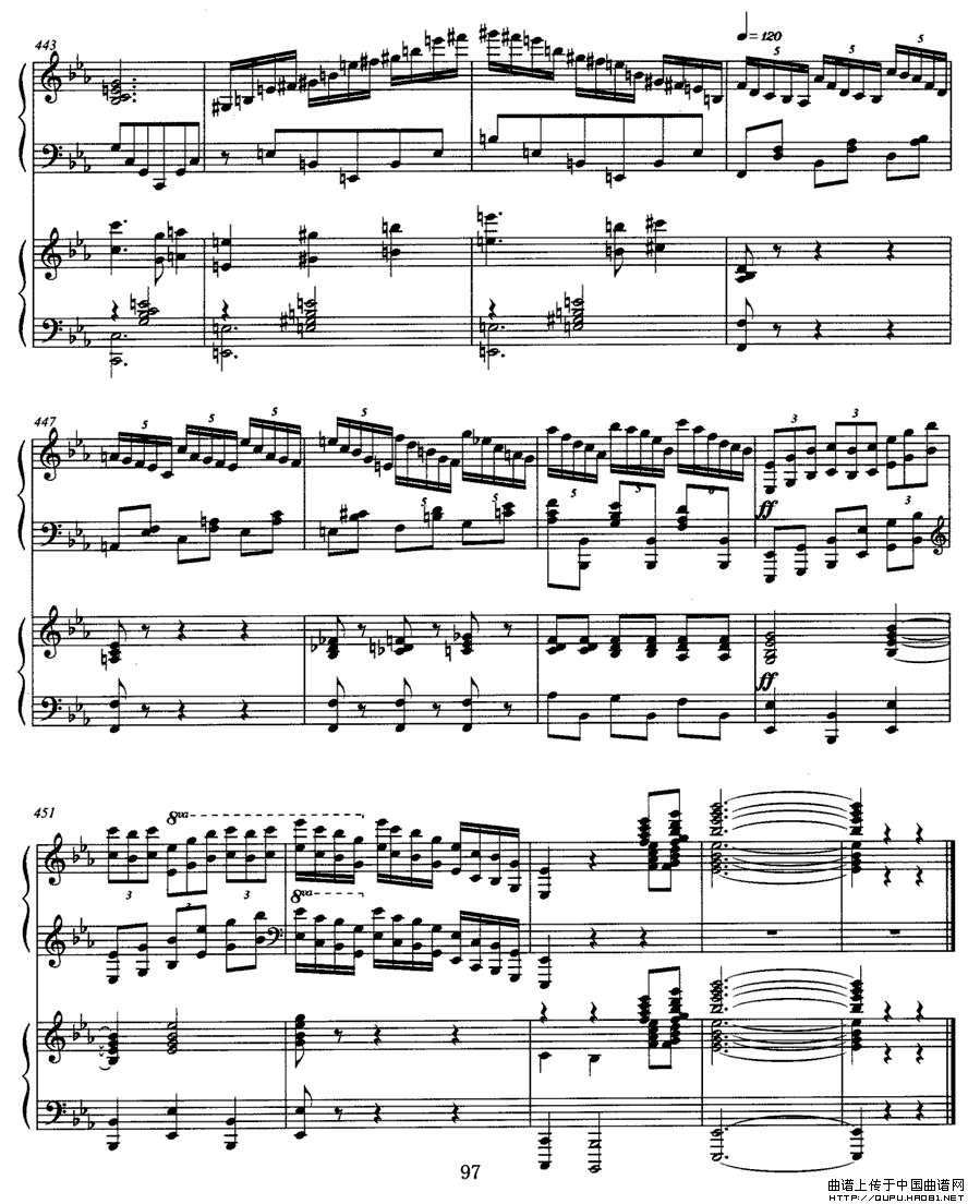 松花江上（钢琴协奏曲)P21—3）