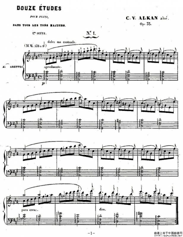 Etude No. 1（A major）