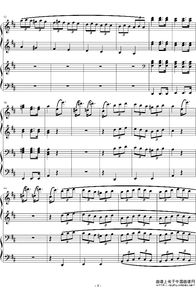 D大调四手联弹钢琴奏鸣曲第三乐章