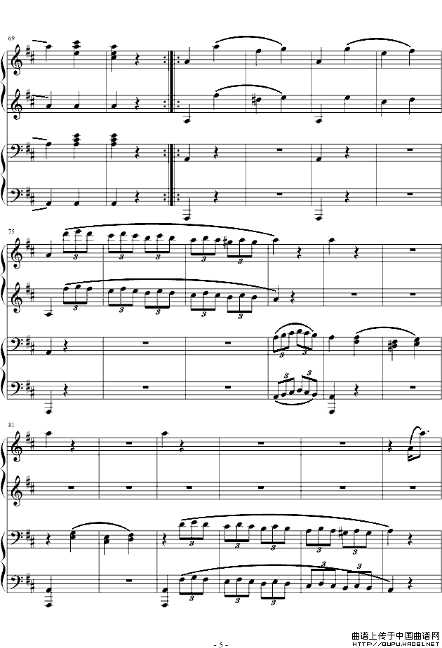 D大调四手联弹钢琴奏鸣曲第三乐章