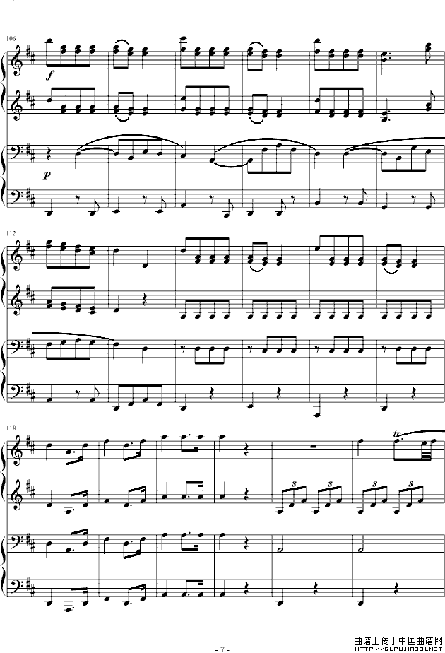 D大调四手联弹钢琴奏鸣曲第三乐章