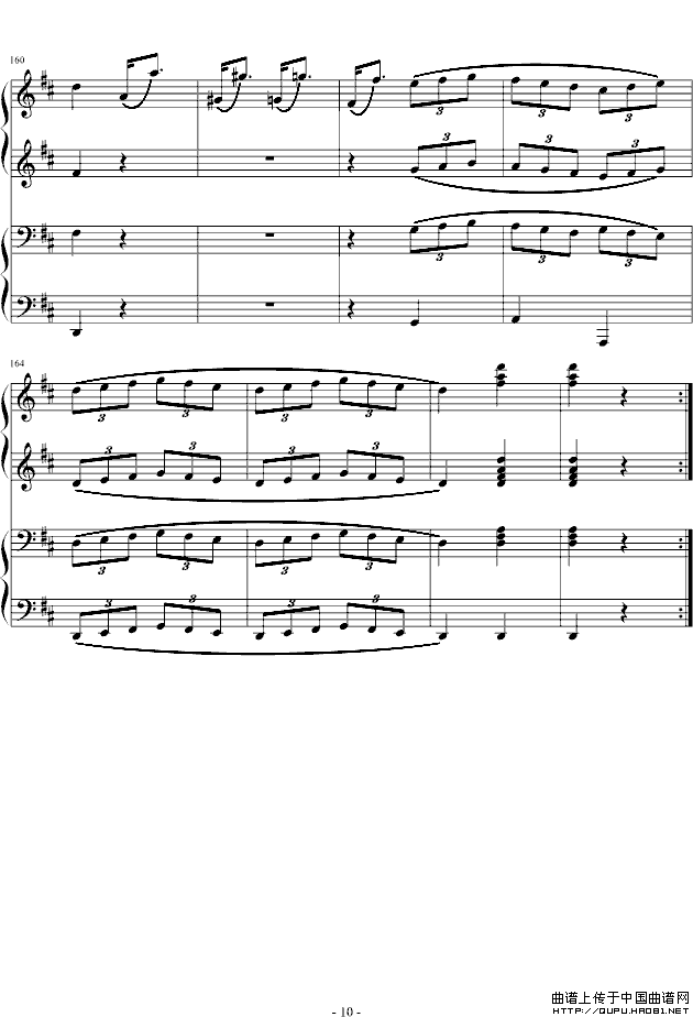 D大调四手联弹钢琴奏鸣曲第三乐章