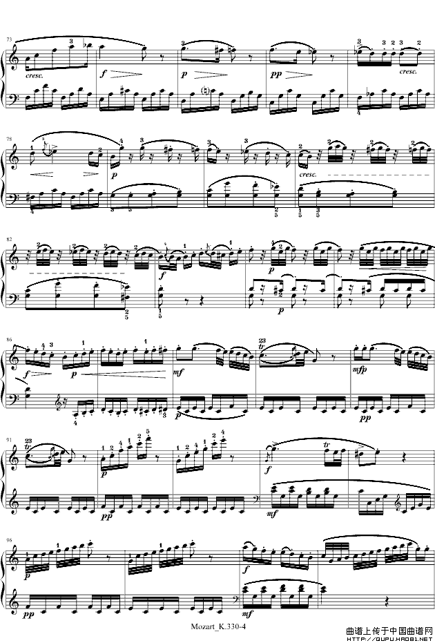 莫扎特C大调第十钢琴奏鸣曲