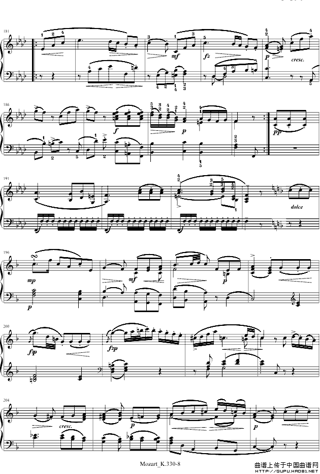 莫扎特C大调第十钢琴奏鸣曲