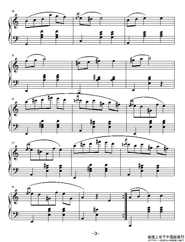 a小调圆舞曲（旷野3164制谱版）