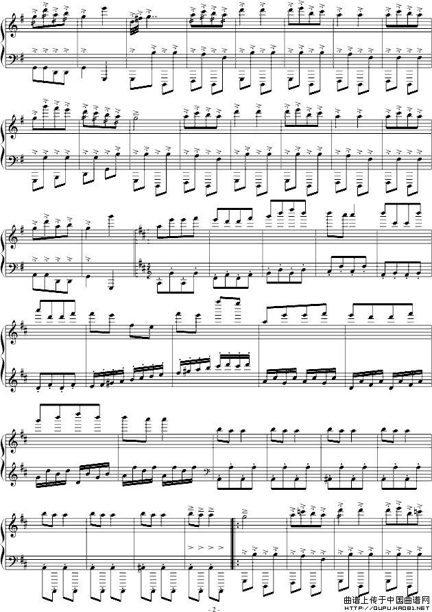 天堂与地狱序曲乐谱