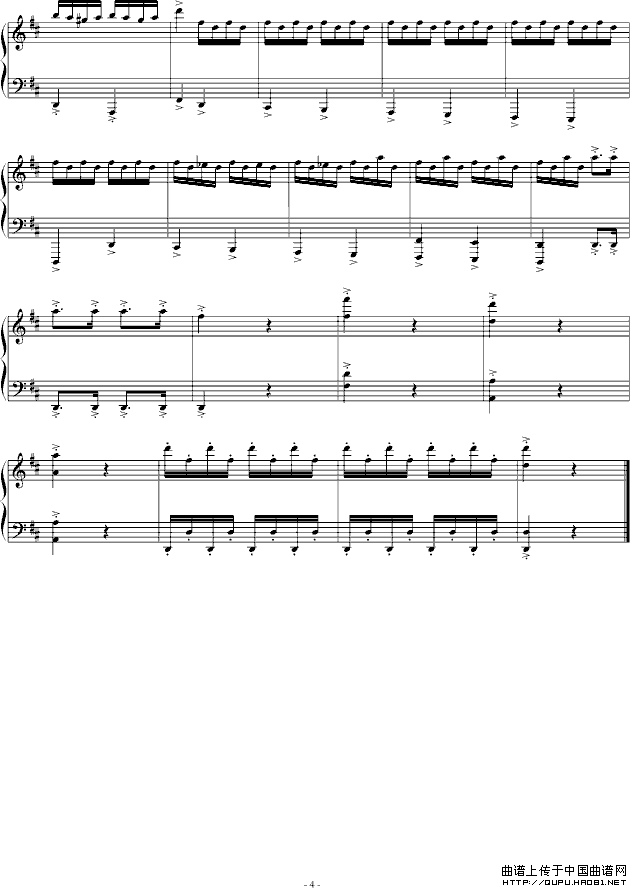 天堂与地狱序曲乐谱