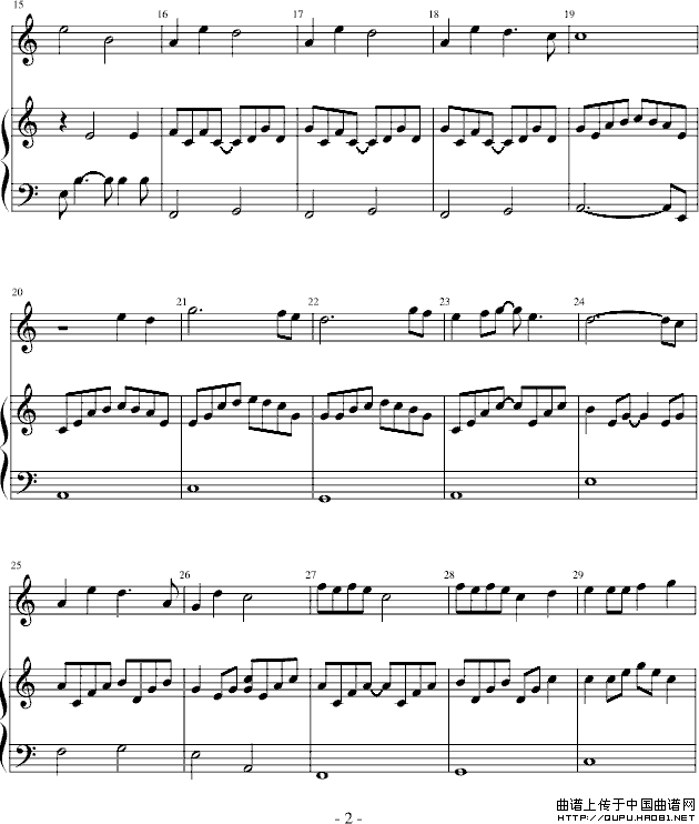 虫儿飞（钢琴伴奏谱）