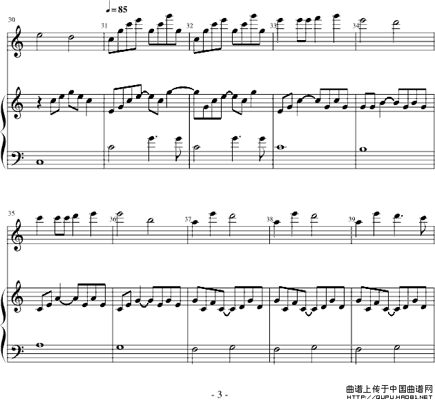 虫儿飞（钢琴伴奏谱）