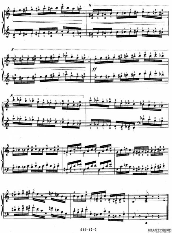 《车尔尼钢琴手指灵巧初步练习曲》OP.636-19