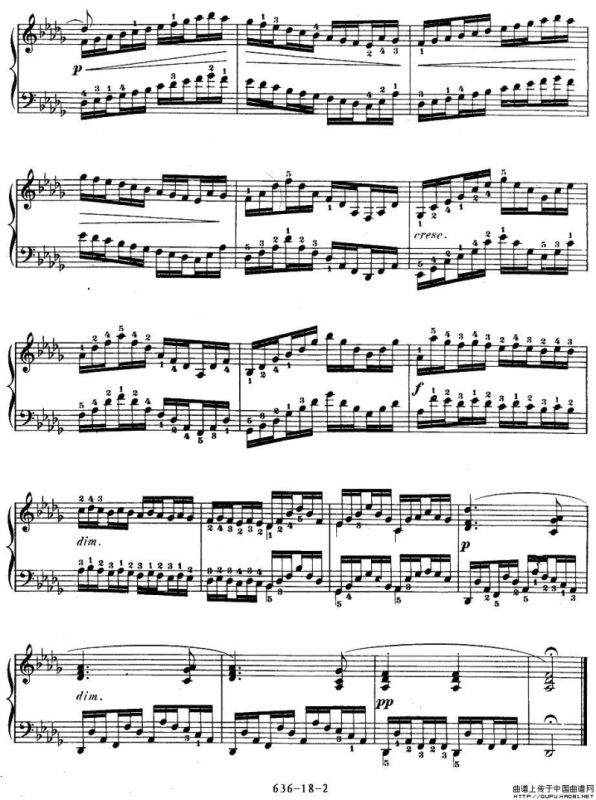 《车尔尼钢琴手指灵巧初步练习曲》OP.636-18