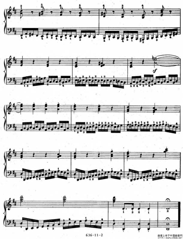 《车尔尼钢琴手指灵巧初步练习曲》OP.636-11