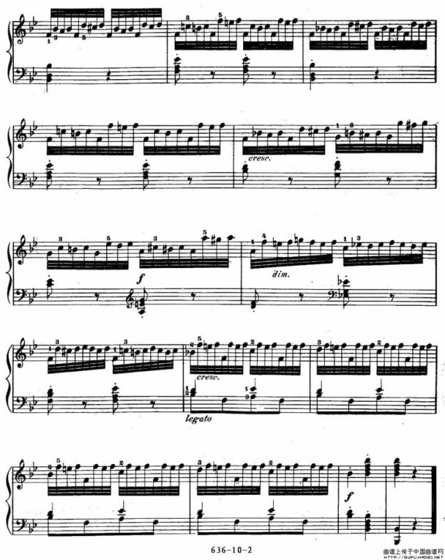 《车尔尼钢琴手指灵巧初步练习曲》OP.636-10