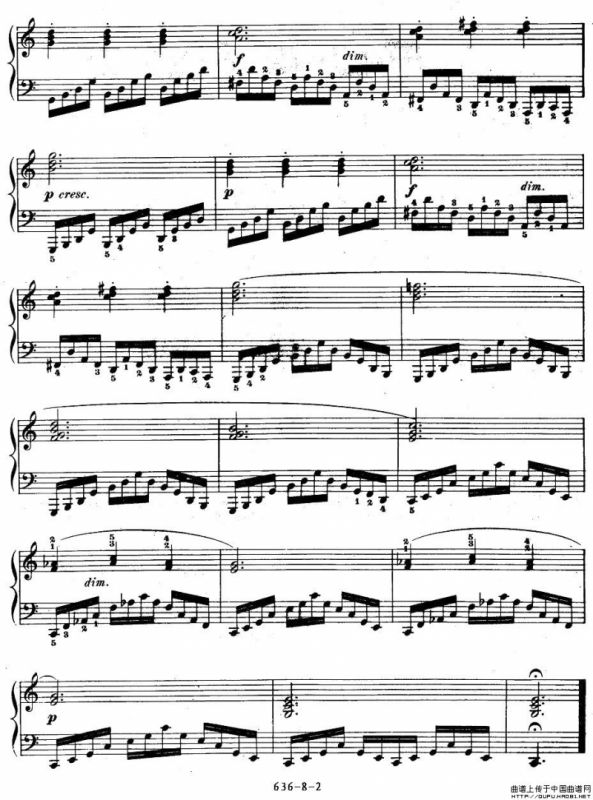 《车尔尼钢琴手指灵巧初步练习曲》OP.636-8