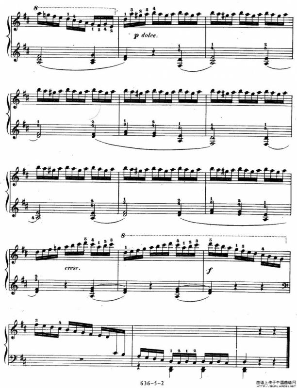 《车尔尼钢琴手指灵巧初步练习曲》OP.636-5