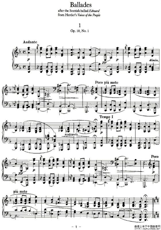 Ballades（勃拉姆斯4首叙事曲）