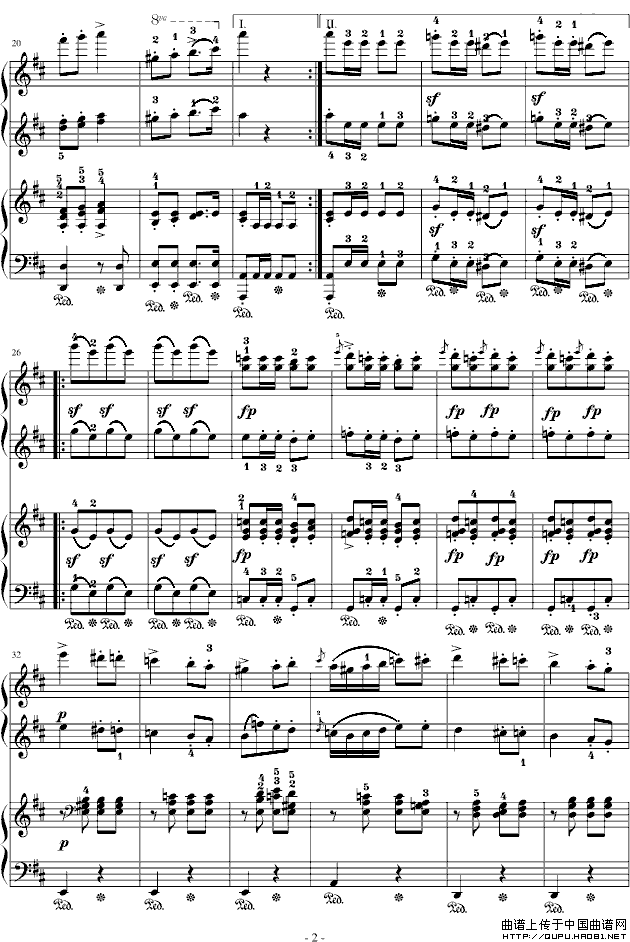 军队进行曲（四手联弹）