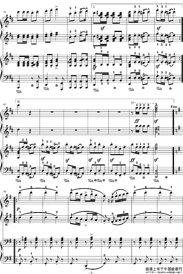 军队进行曲（四手联弹）