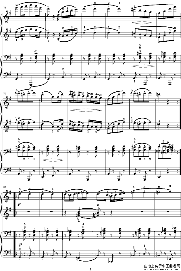 军队进行曲（四手联弹）