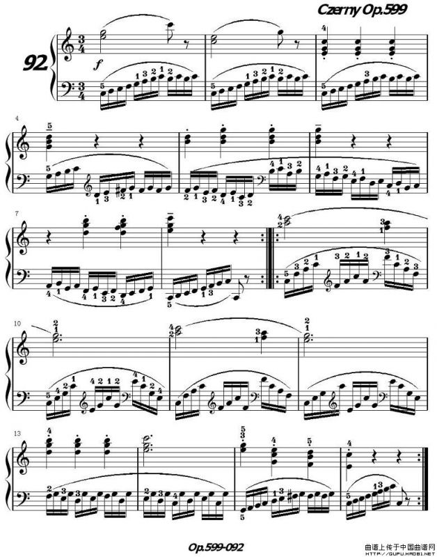 《车尔尼练习曲》OP.599之091-100