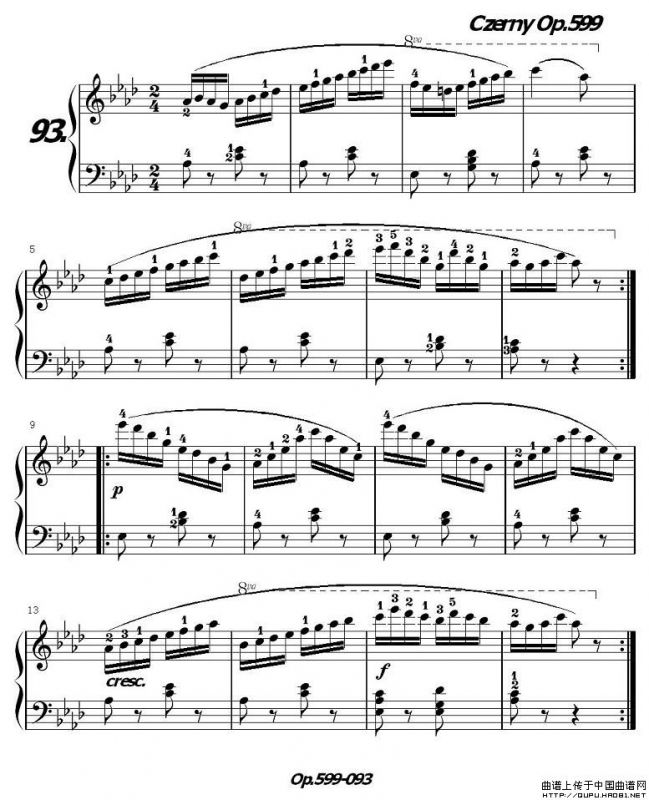 《车尔尼练习曲》OP.599之091-100