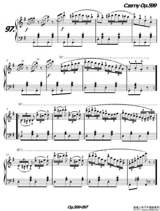 《车尔尼练习曲》OP.599之091-100