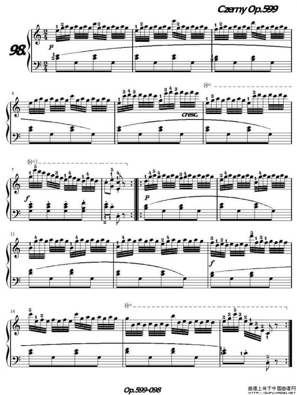 《车尔尼练习曲》OP.599之091-100