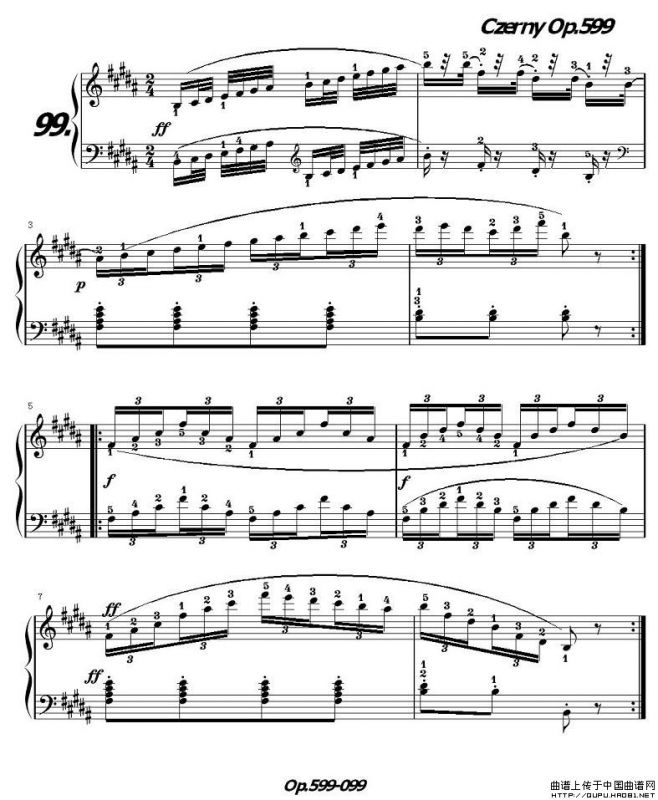 《车尔尼练习曲》OP.599之091-100