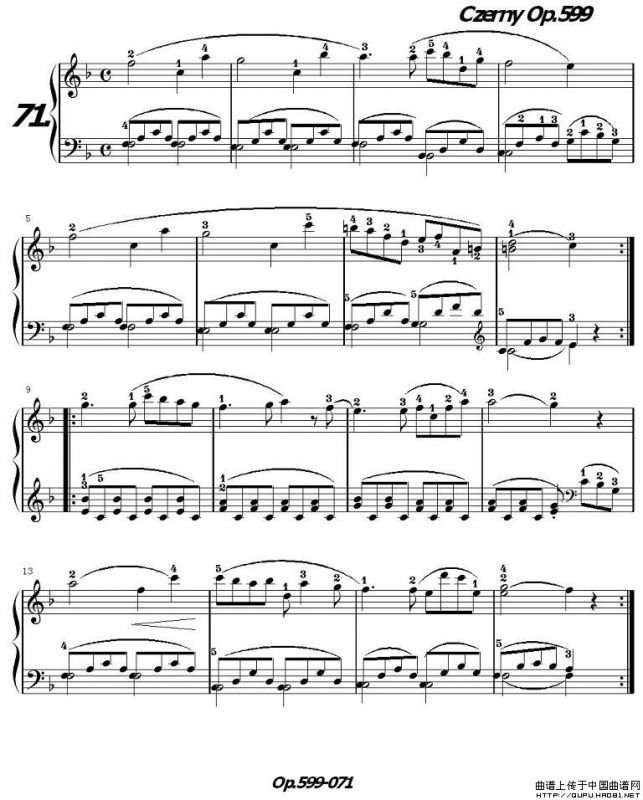 《车尔尼练习曲》OP.599之071-080