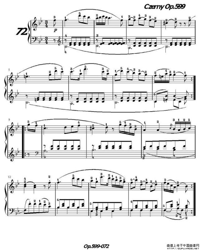 《车尔尼练习曲》OP.599之071-080