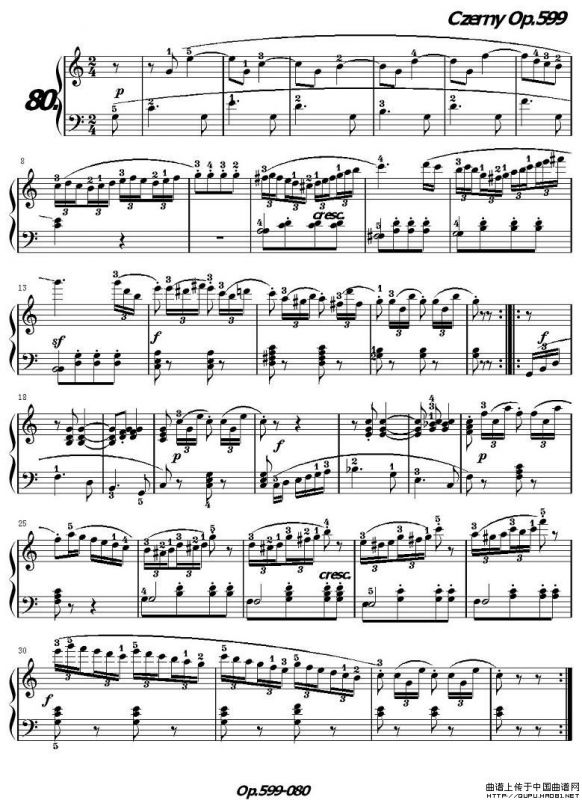 《车尔尼练习曲》OP.599之071-080