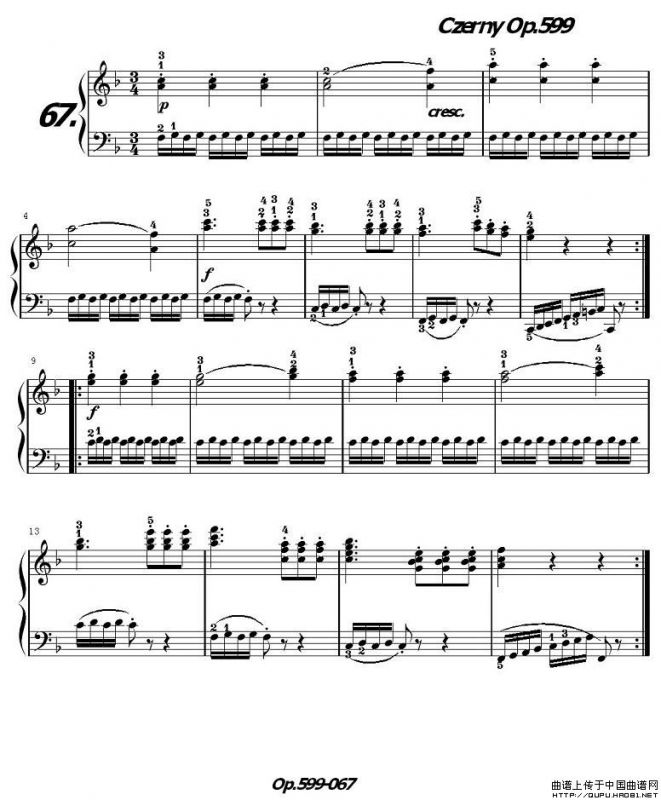 《车尔尼练习曲》OP.599之061-070