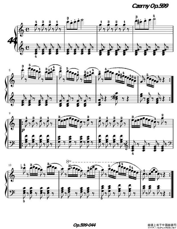 《车尔尼练习曲》OP.599之041-050