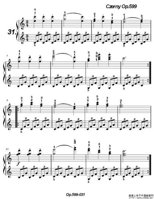 《车尔尼练习曲》OP.599之031-040