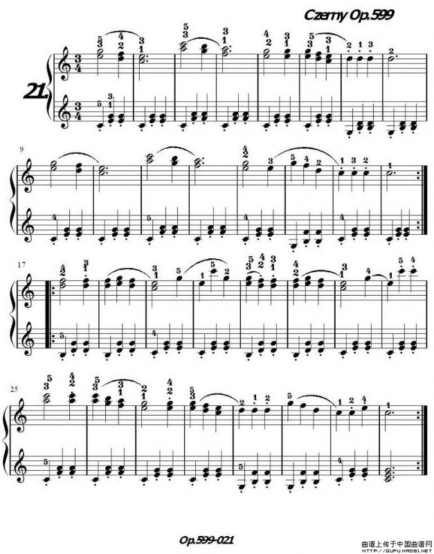 《车尔尼练习曲》OP.599之021-030