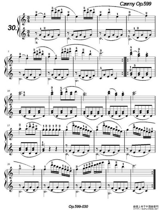 《车尔尼练习曲》OP.599之021-030