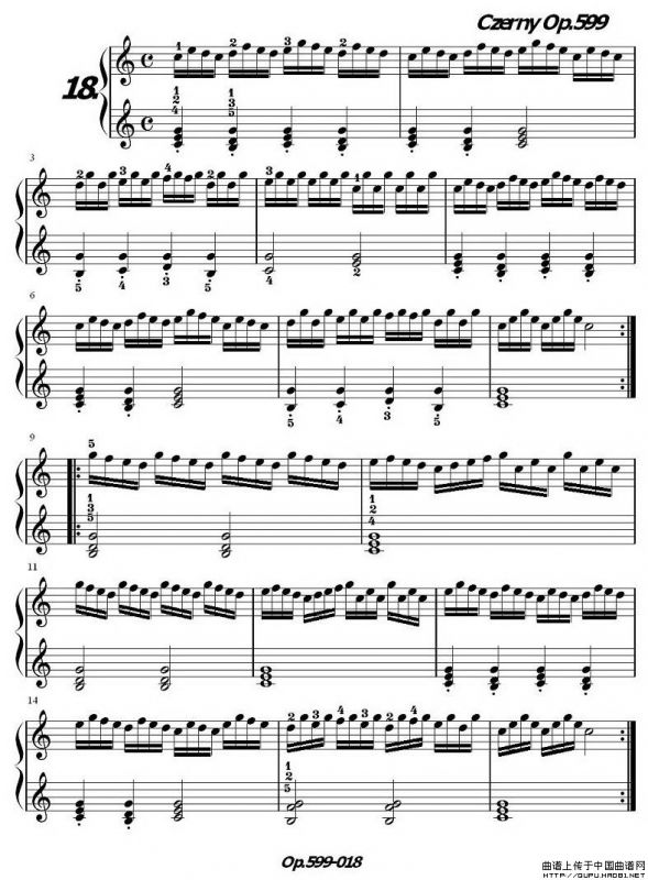 《车尔尼练习曲》OP.599之011-020